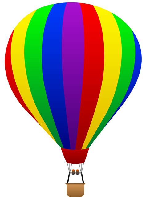 Rainbow Striped Hot Air Balloon Free Clip Art