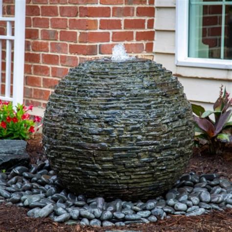 Aquascape 78290 Medium Stacked Slate Sphere Landscape Fountain Kit 1