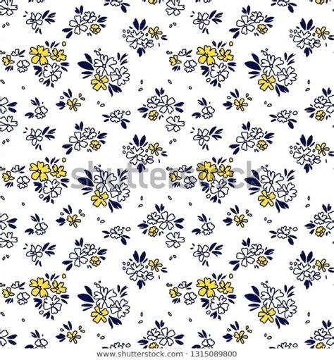 Floral Pattern Pretty Flowers On White Vector De Stock Libre De