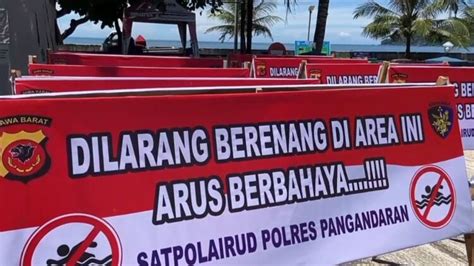 Menjelang Libur Lebaran Polairud Polres Pangandaran Pasang Spanduk