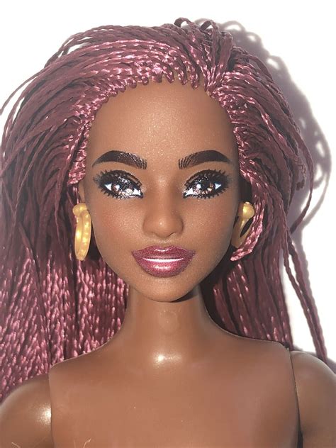 Barbie Fashionistas Curvy Body African American Barbie With Braids Nude Doll Ebay