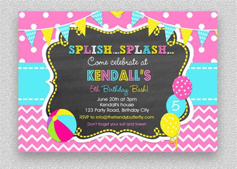 33 Printable Pool Party Invitations Psd Ai Eps Word