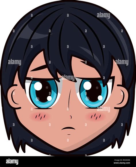 face boy anime expression facial Stock Vector Image & Art - Alamy