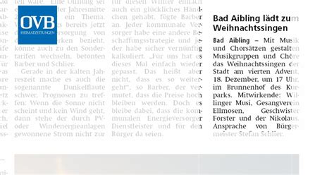 Bad Aibling L Dt Zum Weihnachtssingen Ovb Heimatzeitungen