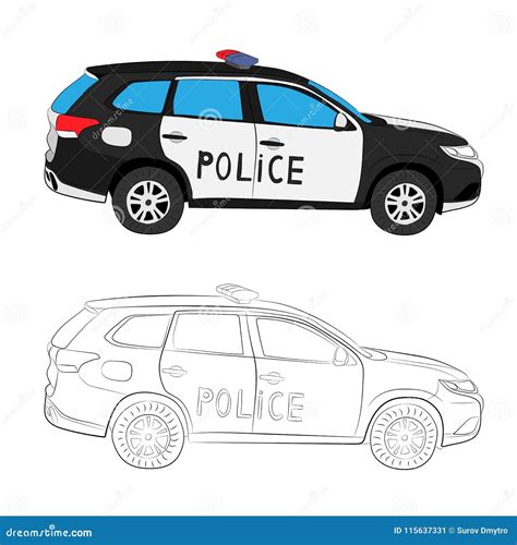 Police Car Drawing Illustration Stock Illustration Illustration Of