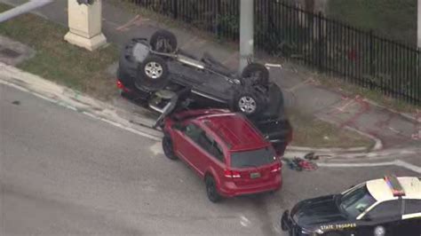 3 Hospitalized After Rollover Crash In Miami Gardens Wsvn 7news Miami News Weather Sports