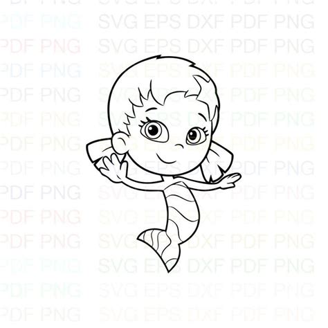 Oona Bubble Guppies Outline Svg Dxf Eps Pdf Png Cricut Etsy