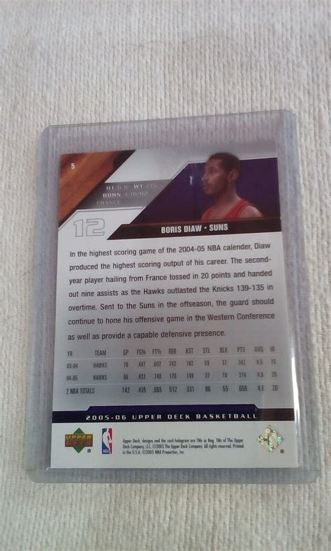 2005 06 Upper Deck 5 Boris Diaw For Sale Online EBay