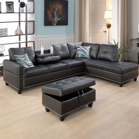 Incomplete Set Dyncan 3 Piece L Shaped Sectional Couch Faux