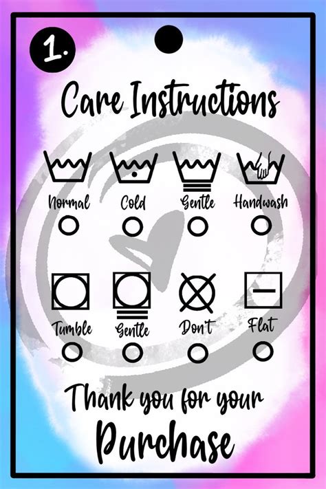 Clothing Care Labels Printable 4 Variations 2 Sizes Etsy