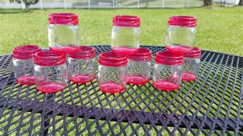 Mini Mason Jar Shot Glasses Set Of Ten Choose Colors Hot Etsy