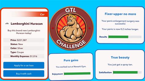 HOW TO COMPLETE THE GTL CHALLENGE Buy A Lambo Bitlife YouTube