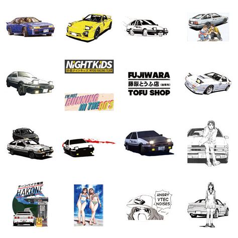 Buy Muyingzhuo Initial D Stickers 50pcs Japanese Cartoon Anime Sticker