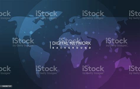 Global Map Digital Network Connection Internet Technology Background