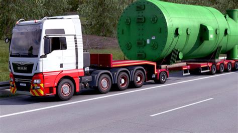 ETS 2 8x4 MAN TGX Transporting An Industrial Condenser Part 2 YouTube