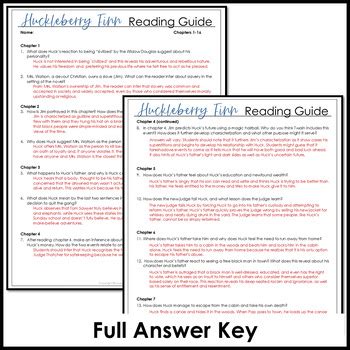 Huckleberry Finn Study Guide Answer Key