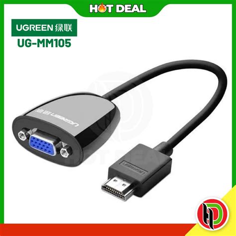 Hotdeal Ugreen Hdmi To Vga Converter Without Audio Black Ugreen Ug