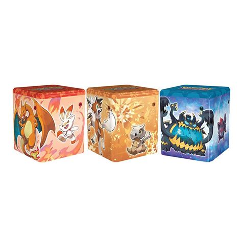 Pokemon TCG Stacking Tin Fighting Fire Darkness Set Of 3 HappyTCG