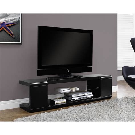 Monarch Specialties Tv Stand 60 Inch L High Glossy Black With