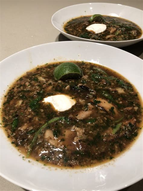 Mushroom-Spinach soup - Gotham Gal