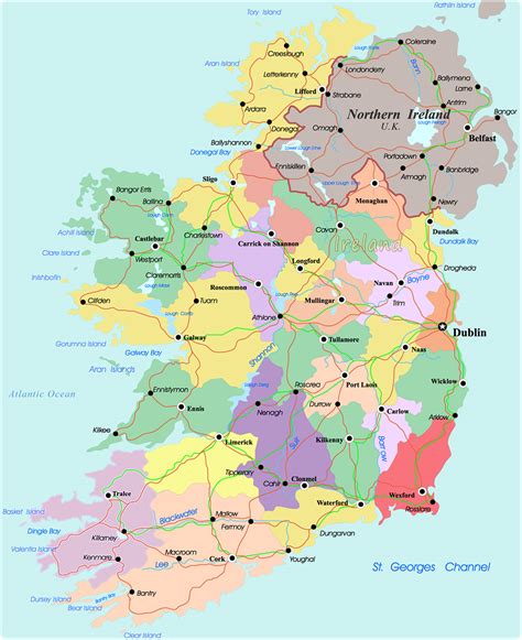 Map Of Ireland Europe - Lani Shanta