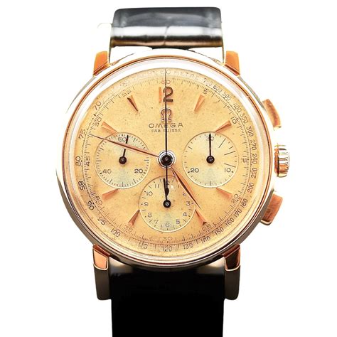 Montre Omega Vintage Chronographe Or rose 18k Mécanique Vers 1951