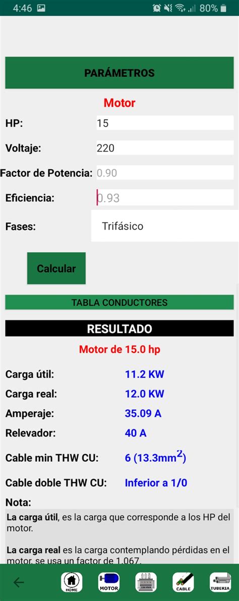 Calculo De Sección De Cable Para Motores