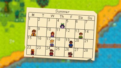 Stardew Valley birthday calendar and every villagers loved gifts