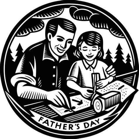 fathers day black  white vector art icons  graphics