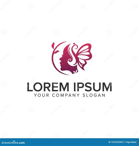 Mulher Da Beleza Com Molde Do Conceito De Projeto Do Logotipo Da