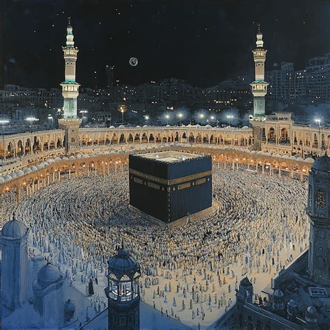 Kaaba at Night | Premium AI-generated image