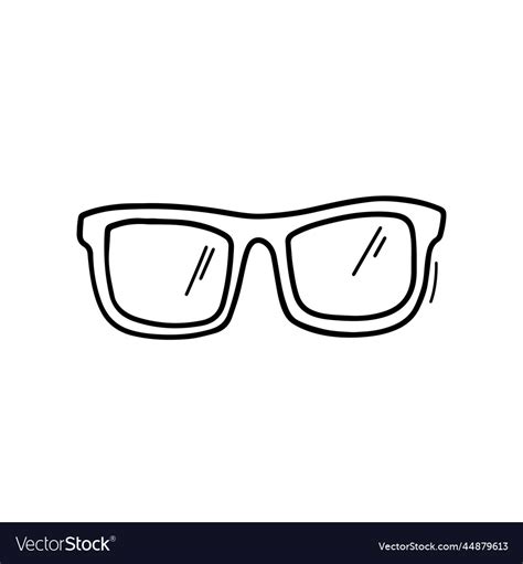 Simple Hand Drawn Line Sunglasses Doodle Vector Image