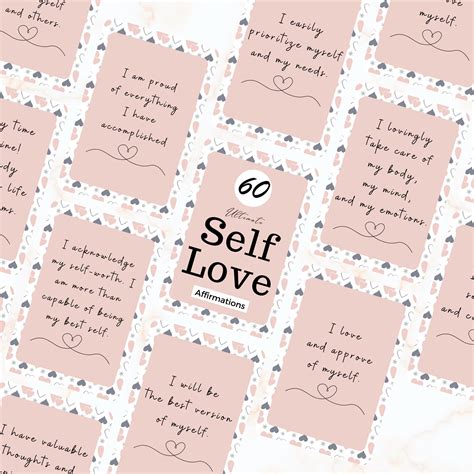 Self Love Affirmation Cards Printable Positive Affirmation Card Set