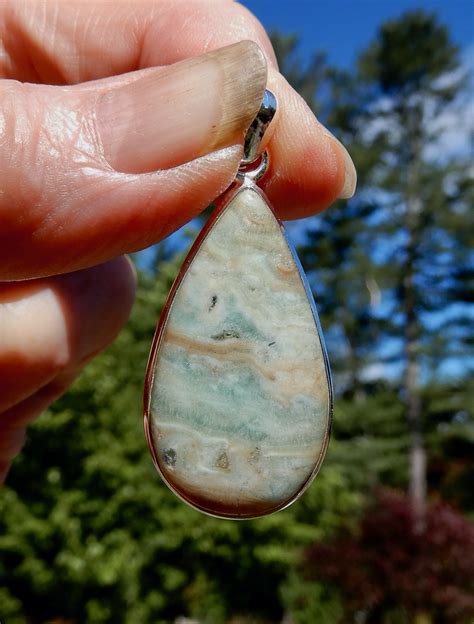 Blue Aragonite Teardrop Pendant Moon Soul Magic