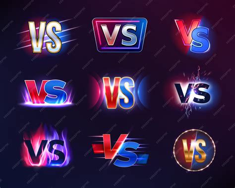 Premium Vector | VS or versus badge or icon with flame and sparks