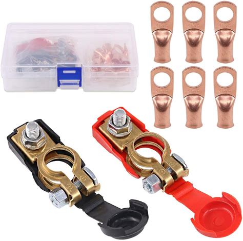 Keadic Pcs Copper Battery Terminals Negative And Positive Car Battery