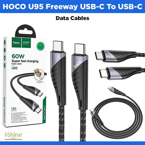 Hoco U Freeway Usb C To Usb C And Usb C To Lightning Data Cables