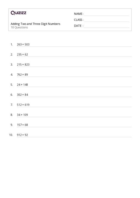 50 Three Digit Numbers Worksheets On Quizizz Free And Printable
