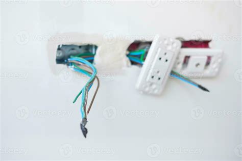 Electrical Wiring under plaster, hidden installation cables for socket