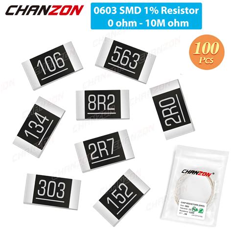 Resistencias SMD 0603 100 Piezas 0ohm 10M Ohm 1 10 Vatios 1 Chip De