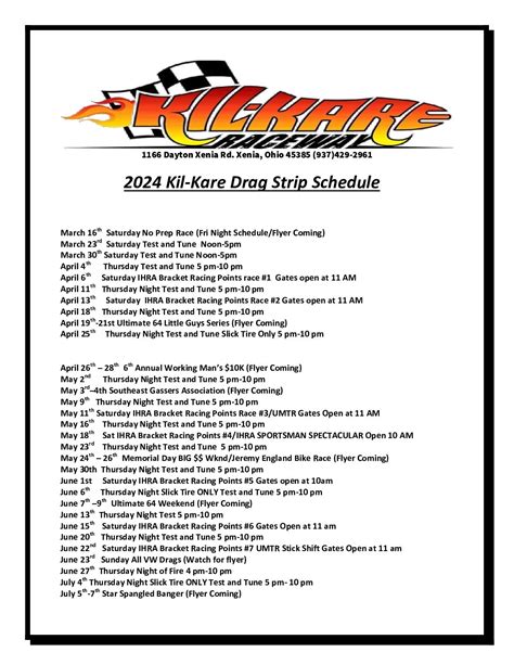 Drag Racing 2025 Schedule John Walker