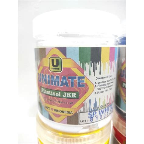 Jual Tinta Sablon Unimate Plastisol Jkr Gr Putih Merah Kuning