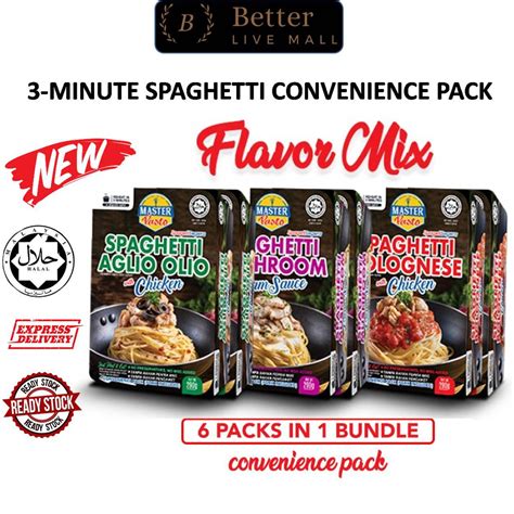 Flavor Mix 6 In 1 3 Minute Spaghetti Convenience Pack Shopee Malaysia