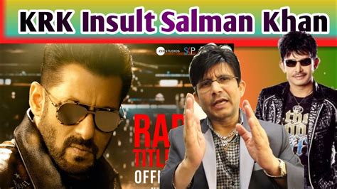 Krk Vs Salman Khan My Reply Krk Kamal R Khan Funny Scene Youtube