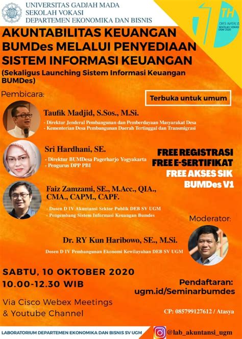 Seminar Online Akuntabilitas Keuangan Bumdes Melalui Penyediaan Sistem