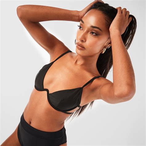 Missguided Tie Back Underwire U Bikini Top Black