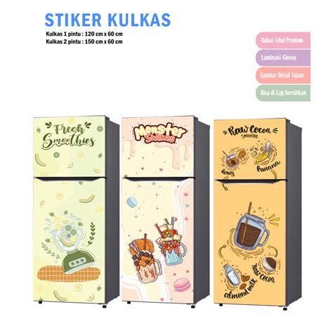 Jual Stiker Kulkas 1 Pintu Dan Sticker Kulkas 2 Pintu Minuman Seger