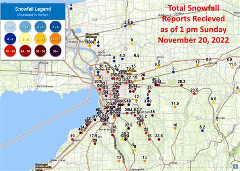 NWS Eastern Region On Twitter Updated Lake Effect Snow Totals As Of 1