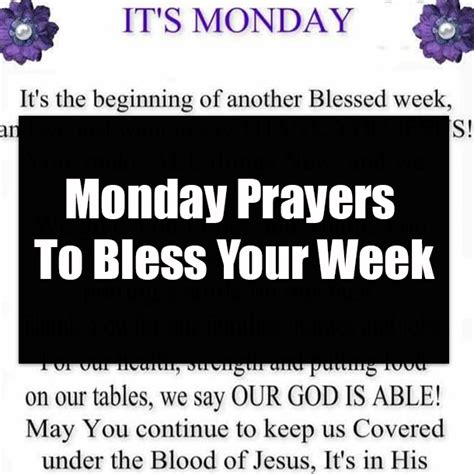 Monday Prayers To Bless Your Week Monday Prayer Prayers Monday