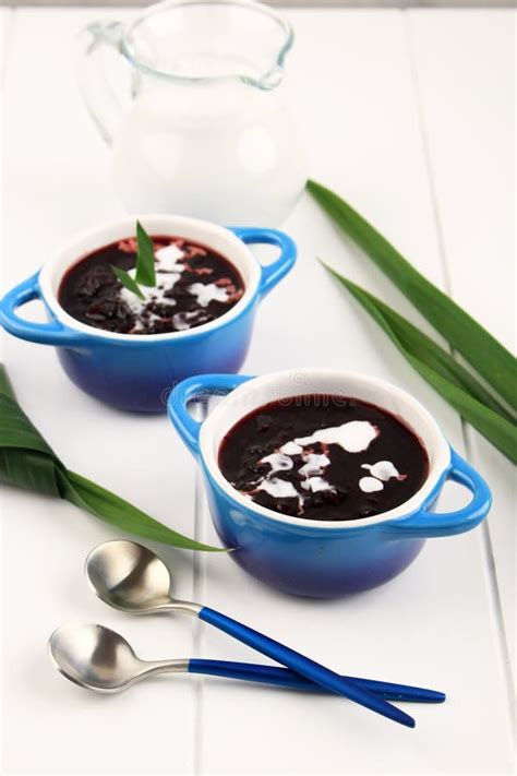 Indonesian Traditional Dessert Bubur Ketan Hitam Stock Photo Image